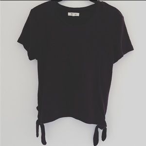 madewell | black blouse with ties